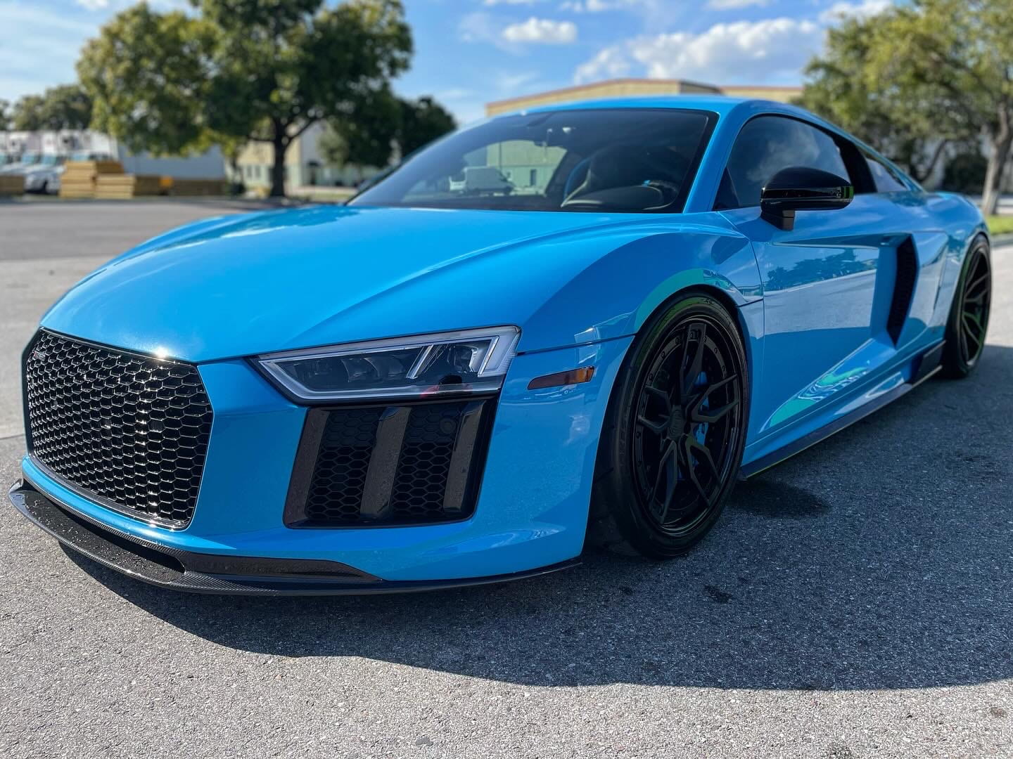 Light blue Audi R8 with a ceramic coated finish in Tampa Bay